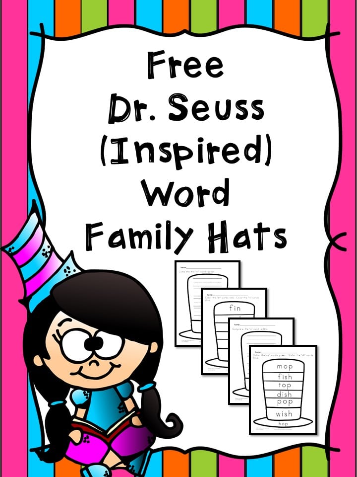 Free Dr. Seuss Word Family Hat Printable