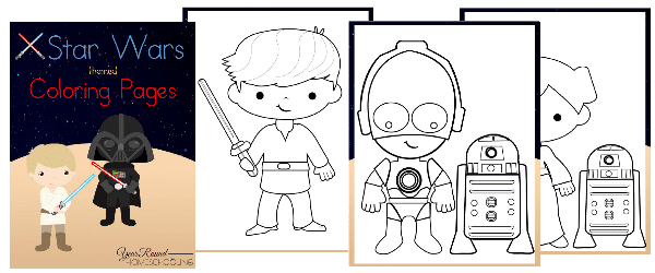 star wars, coloring pages, homeschool, homeschooling, printable