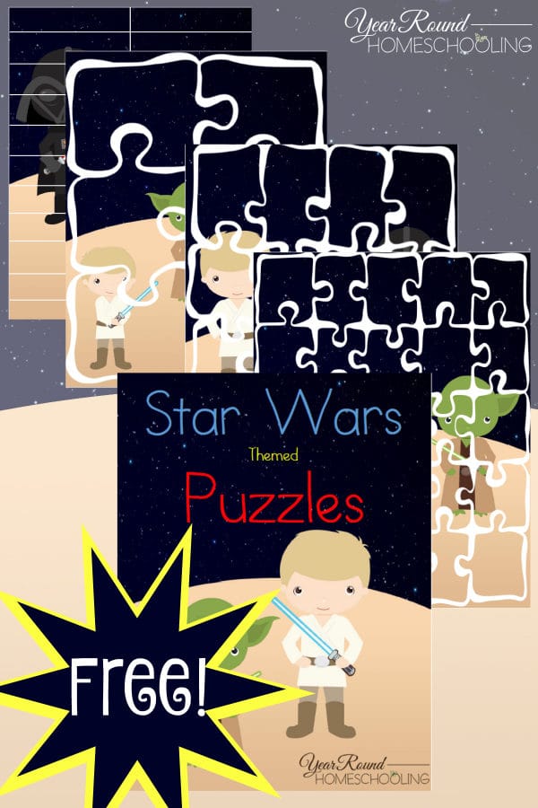 star wars, puzzles, homeschool, homeschooling, printable