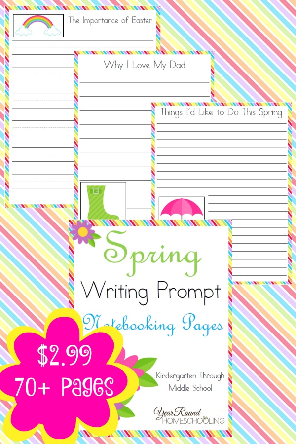 Spring Writing Prompt Notebooking Pages - By Year Round Homeschooling2