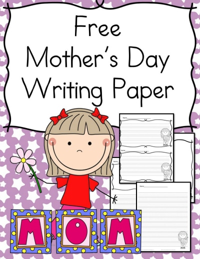 Free Mother's Day Writing Paper for Kindergartners 