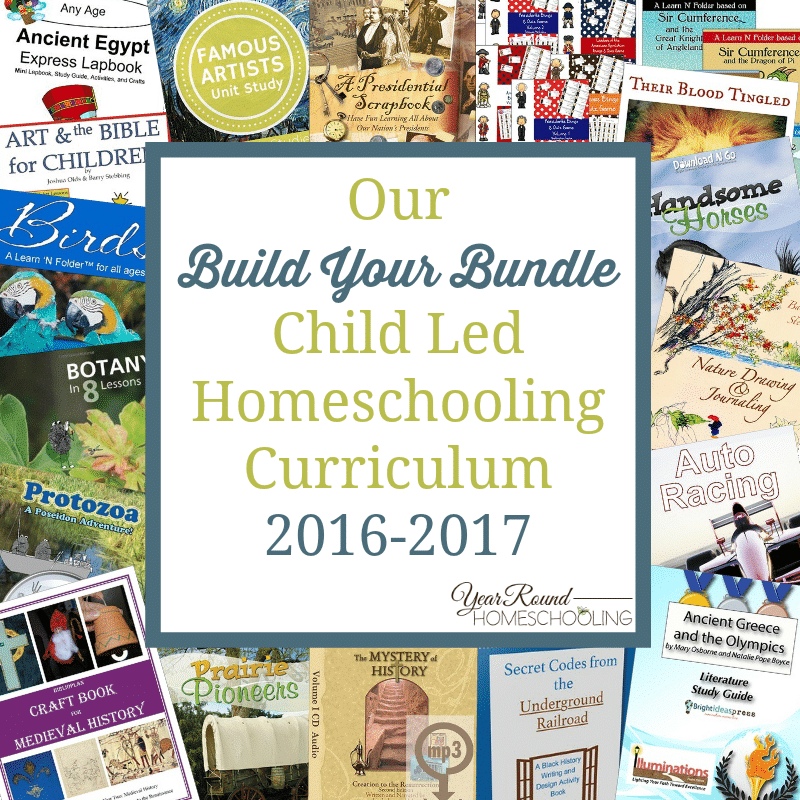 Our Build Your Bundle Child Led Homeschooling Curriculum Year Round
