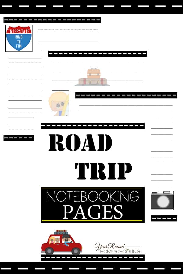 road trip notebooking pages, road trip notebooking, road trip printables, notebooking pages, notebooking,writing, homeschool, homeschooling, worksheets, printable