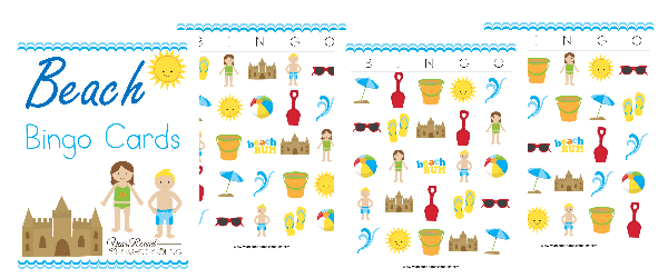 beach bingo cards, beach themed bingo cards, bingo cards, beach bingo, beach, bingo, printable, bingo games, homeschool, homeschooling