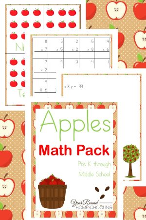 Apples Math Pack (PreK-Middle School)