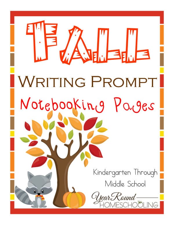 fall writing prompts, fall notebooking pages, writing prompts. notebooking pages