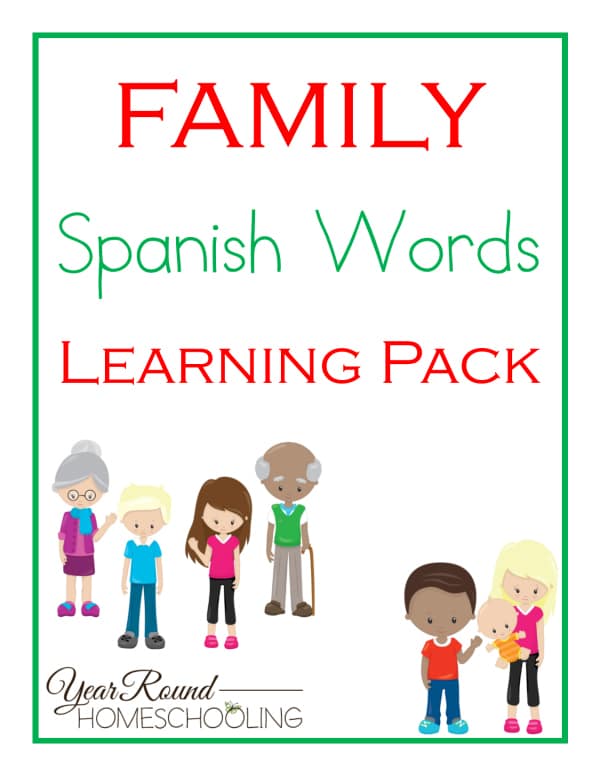 FREE Spanish Words Family Learning Pack