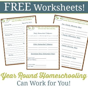 Year Round Homeschooling Worksheets
