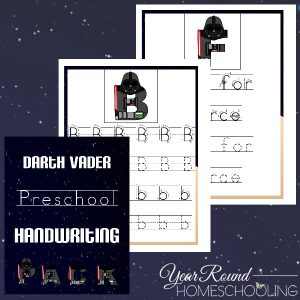 Darth Vader Preschool Handwriting Pack