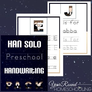 Han Solo Preschool Handwriting Pack - By Year Round Homeschooling