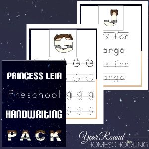Princess Leia Preschool Handwriting Pack