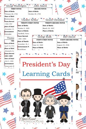 President’s Day Learning Cards