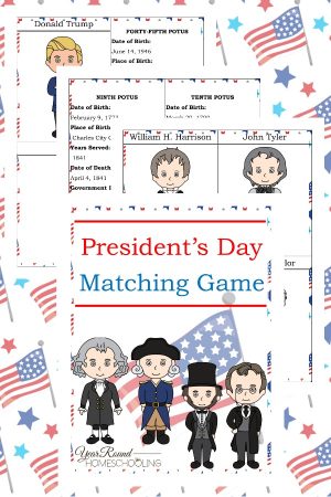 President’s Day Matching Game