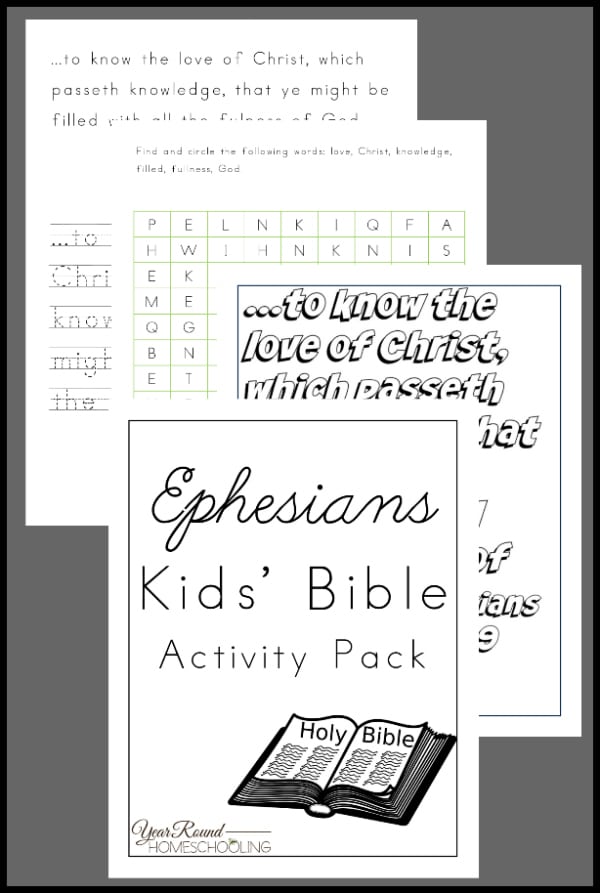 Ephesians Activity Pack for Kids, Ephesians Activity Pack