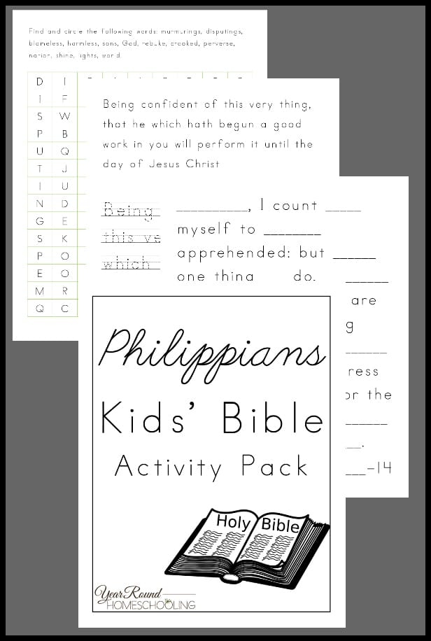 Philippians Activity Pack for Kids, Philippians Activity Pack