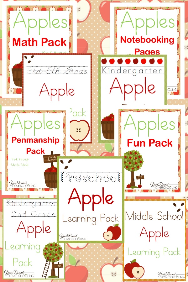 apple printables, apple prek, apple preschool, apple kindergarten, apple elementary, apple middle school, apple math, apple penmanship, apple notebooking pages