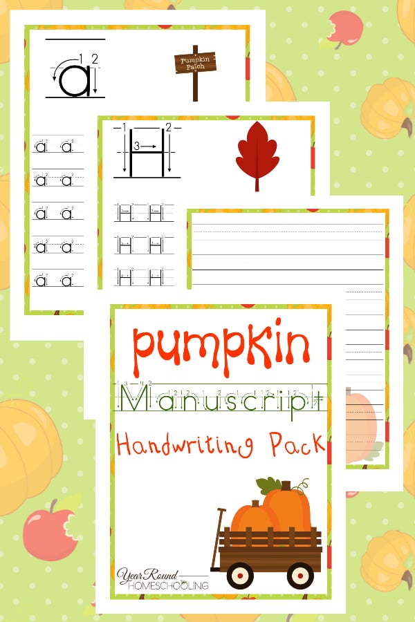 Pumpkin Manuscript Handwriting Pack Year Round Homeschooling
