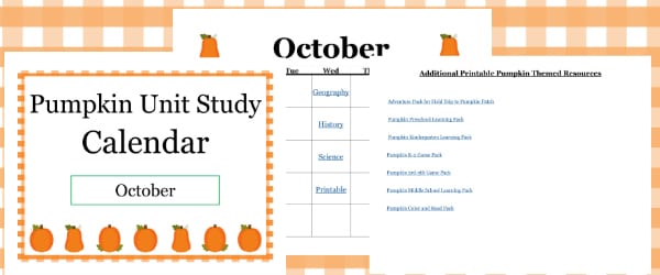 pumpkin unit study