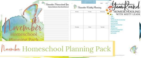 november homeschool planning pack, homeschool planning pack november, november homeschool planning, homeschool planning november