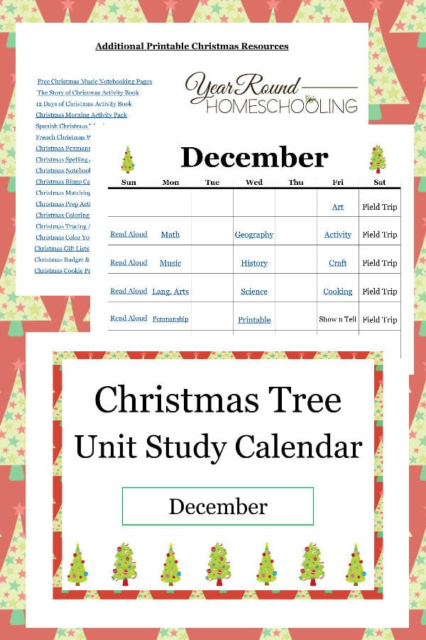 Christmas tree unit study