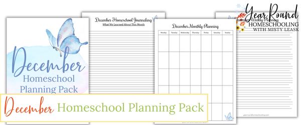 december homeschool planning pack, homeschool planning pack december, december homeschool planning, homeschool planning december