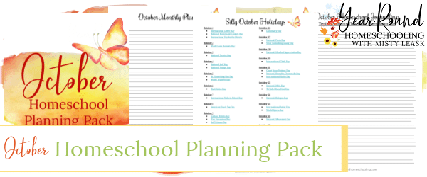 october homeschool planning pack, homeschool planning pack october, october homeschool planning, homeschool planning october