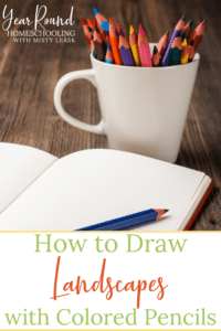 draw landscapes with colored pencils, draw landscapes, landscapes with colored pencils