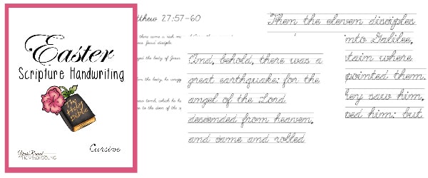 easter scripture cursive handwriting pack, cursive easter scripture handwriting, elementary easter scripture handwriting, middle school easter scripture handwriting, easter scripture handwriting, easter scripture penmanship, easter handwriting, easter penmanship