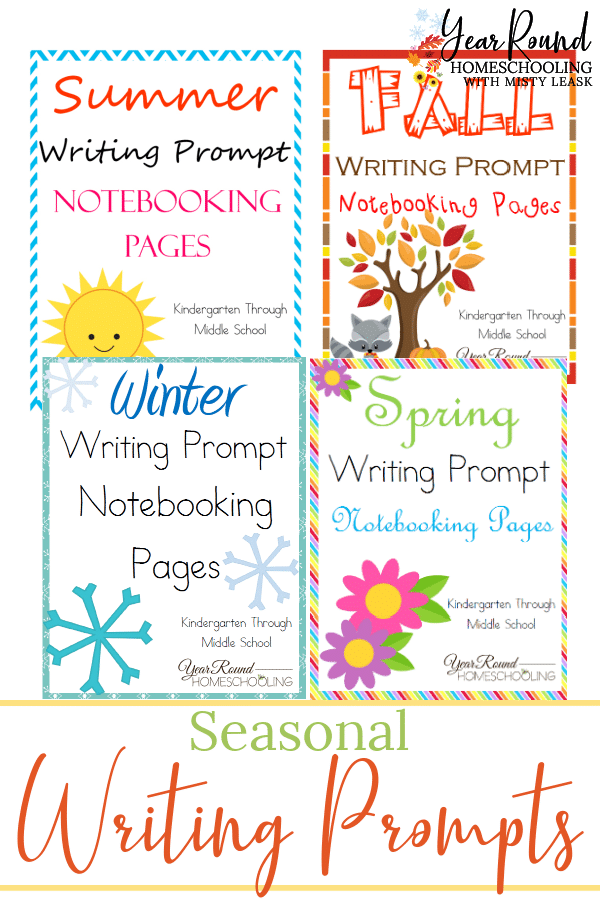 seasonal writing prompts, four season writing prompts, writing prompts for each season