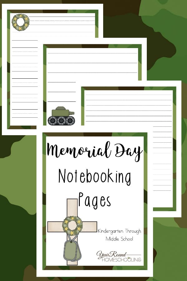 memorial day notebooking pages, memorial day notebooking, memorial day