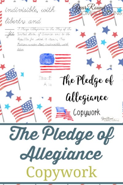 The Pledge of Allegiance Copywork - Year Round Homeschooling