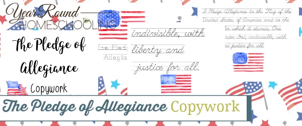 pledge of allegiance copywork, pledge of allegiance penmanship, pledge of allegiance