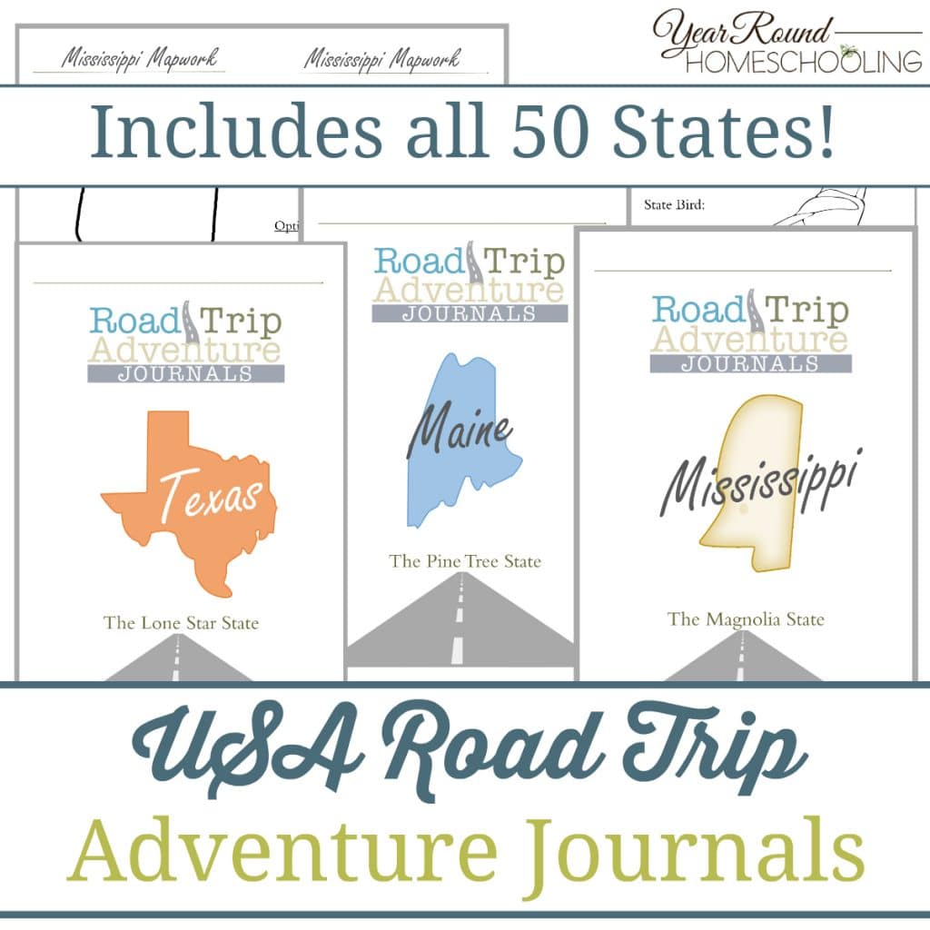 USA Road Trip Adventure Journals - Year Round Homeschooling