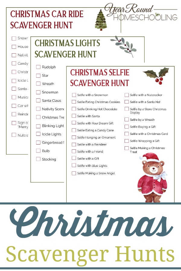 christmas scavenger hunts, printable christmas scavenger hunts, free christmas scavenger hunts