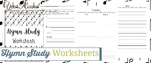 hymn study worksheets, hymn study worksheet, hymn study printable, hymn study