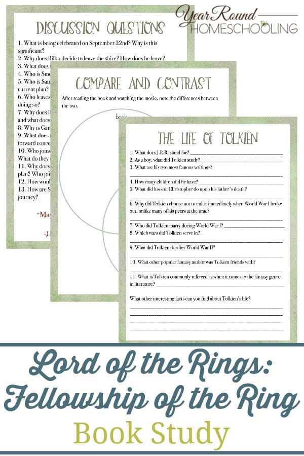 fellowship of the ring book study, fellowship of the ring book, fellowship of the ring, Lord of the Rings book study, Lord of the Rings book,