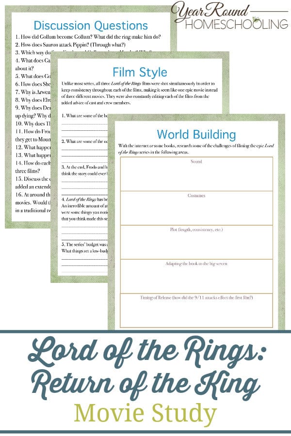 return of the king movie study, return of the king movie, return of the king, Lord of the Rings movie study, Lord of the Rings movie