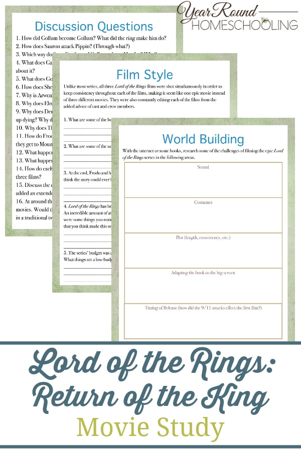 return of the king movie study, return of the king movie, return of the king, Lord of the Rings movie study, Lord of the Rings movie