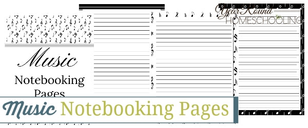 music notebooking pages, notebooking pages for music, notebooking pages music