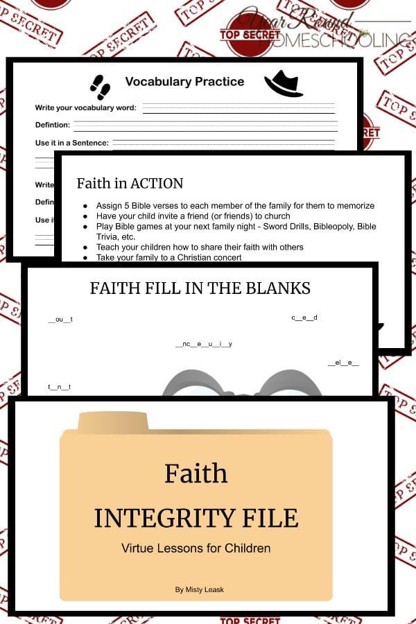 faith integrity file, integrity file, character study, virtue study
