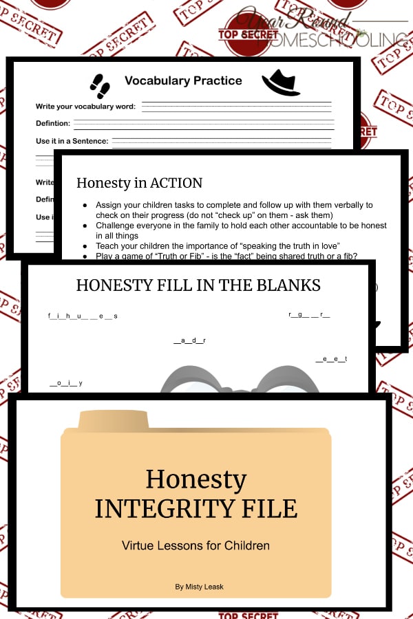 Honesty Integrity Files Virtue Lessons For Kids Year Round