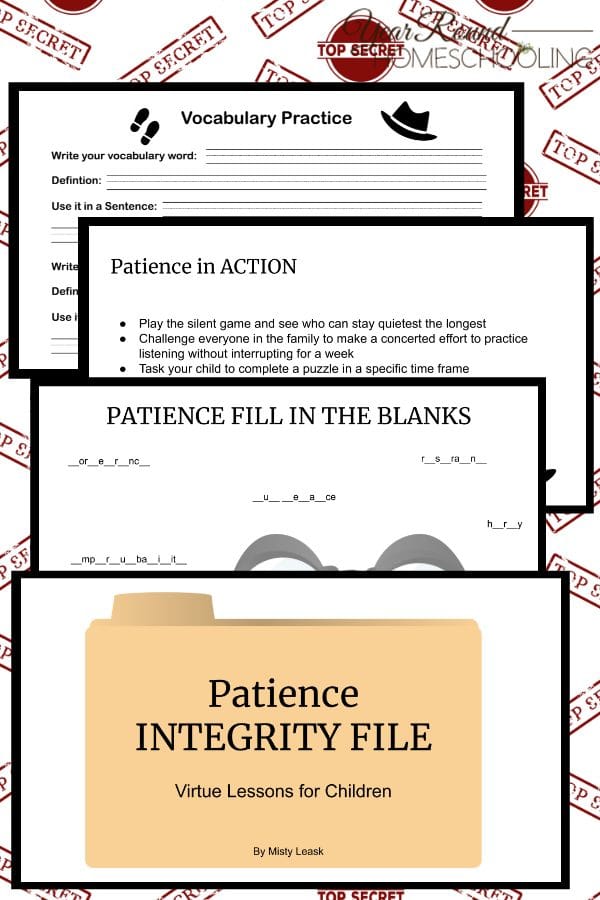 patience integrity file, integrity file, character study, virtue study