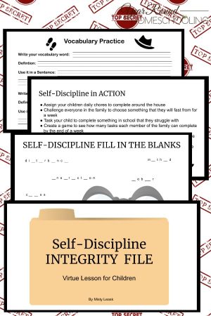 Self-Discipline Integrity Files: Virtue Lessons for Kids