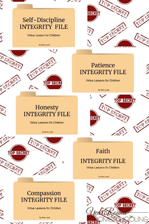 Integrity Files: Virtue Lessons for Kids Set - Year Round Homeschooling