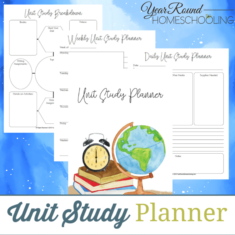 unit study planner, unit study plan, planner unit study, unit study