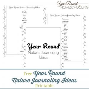 Year Round Nature Journaling Ideas Printable