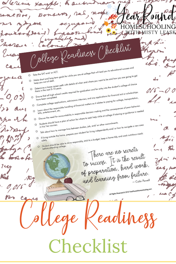 college readiness checklist, college readiness