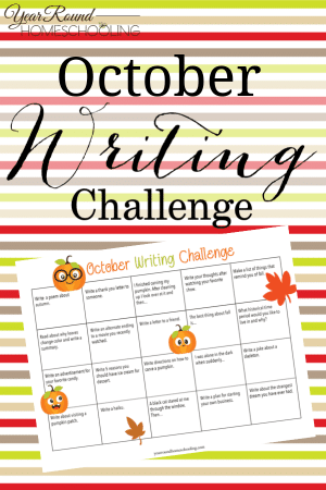 October Writing Challenge Calendar