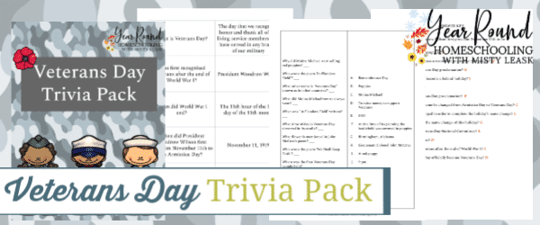 Veterans Day Trivia Year Round Homeschooling