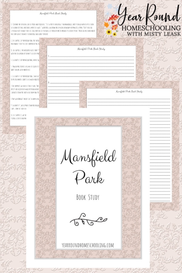 mansfield park book study, mansfield park study, mansfield park